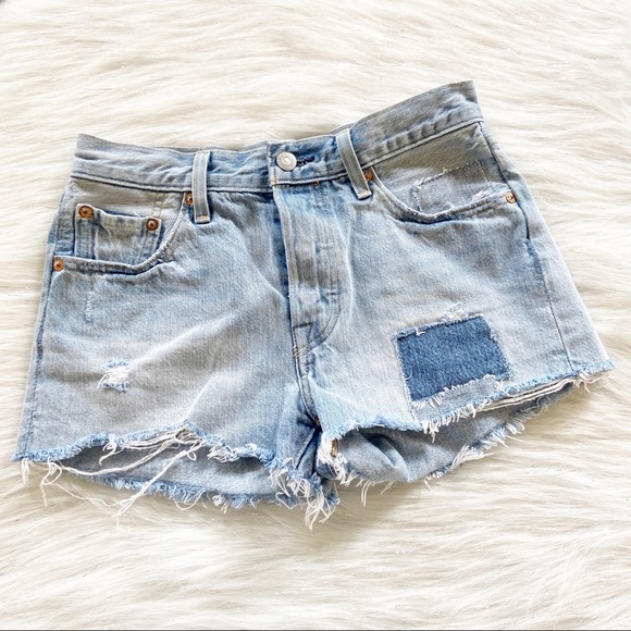 Levi's Pants - Levi's 501 Denim Jean Cutoff Patch Shorts